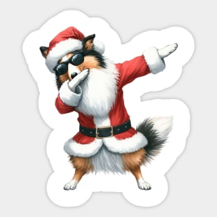 Christmas Collie Dog Dabbing Dance Sticker